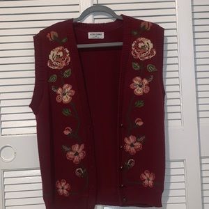 Red Floral Vest